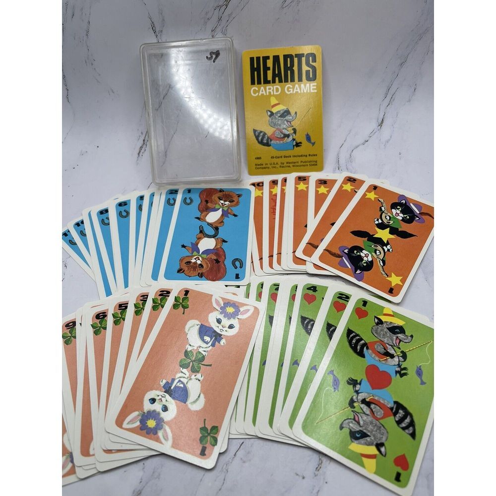 1963 Hearts Whitman/Western Complete card game Inc rules case‎ #4905 Great Shape